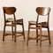 Baxton Studio Katya Mid-Century Modern Walnut Brown Finished Wood 2-Piece Counter Stool Set 183-11640-Zoro - alternate 7